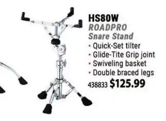 Long & McQuade ROADPRO Snare Stand offer