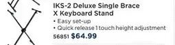 Long & McQuade Yorkville IKS-2 Deluxe Single Brace X Keyboard Stand offer