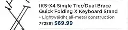 Long & McQuade Single Tier/Dual Brace Quick Folding X Keyboard Stand offer