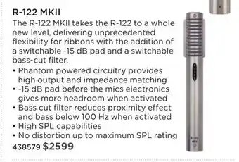Long & McQuade MOJAVE R-122 MKII offer