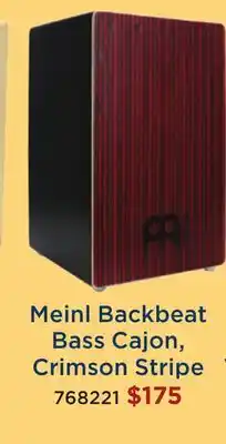 Long & McQuade Meinl Backbeat Bass Cajon, Crimson Stripe offer