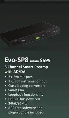 Long & McQuade Evo Audient Channel Smart Preamp with AD/DA offer