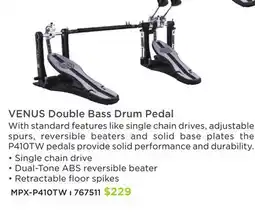 Long & McQuade VENUS Double Bass Drum Pedal offer