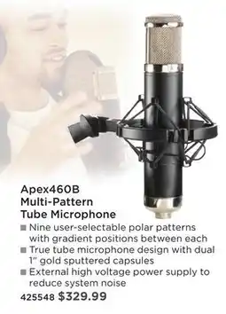 Long & McQuade Apex460B Multi-Pattern Tube Microphone offer