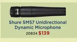 Long & McQuade Shure SM57 Unidirectional Dynamic Microphone offer