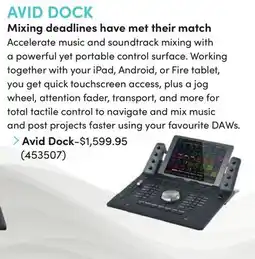 Long & McQuade AVID DOCK Mixing deadlines have met their match offer