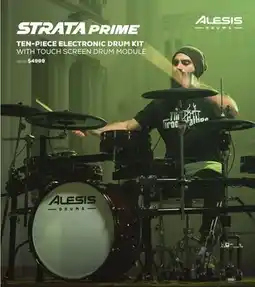 Long & McQuade Alesis Ten-Piece Electronic Drum Kit With Touch Screen Drum Module offer