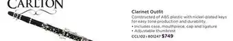 Long & McQuade CARLTON Clarinet Outfit offer