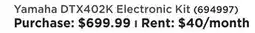 Long & McQuade Yamaha DTX402K Electronic Kit offer