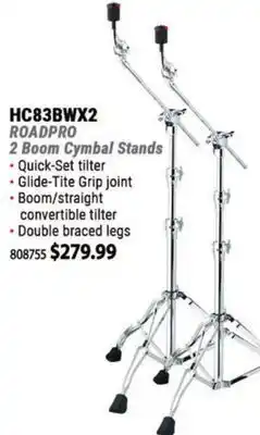 Long & McQuade TAMA ROADPRO 2 Boom Cymbal Stands offer
