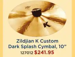 Long & McQuade Zildjian K Custom Dark Splash Cymbal, 10 offer