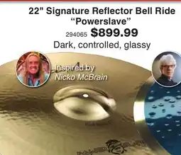 Long & McQuade 22 Signature Reflector Bell Ride Powerslave offer