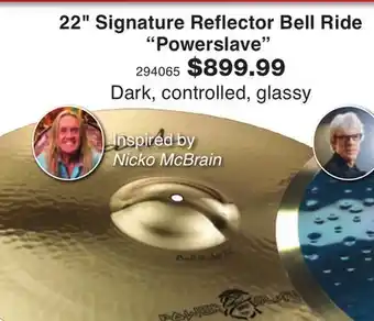 Long & McQuade 22 Signature Reflector Bell Ride Powerslave offer