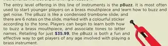Long & McQuade The entry level offering in this line of instruments is the pBuzz offer