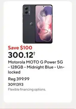 Staples Motorola MOTO G Power 5G - 128GB - Midnight Blue - Unlocked offer