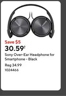 Staples Sony Over-Ear Headphone for Smartphone - Black offer