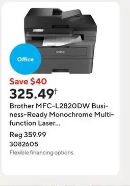 Staples Brother MFC-L2820DW Business-Ready Monochrome Multifunction Laser Printer offer