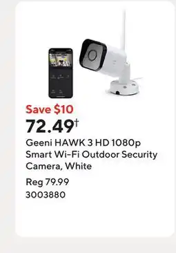 Staples Geeni HAWK 3 HD 1080p Smart Wi-Fi Outdoor Security Camera, White offer