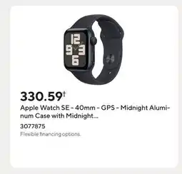 Staples Apple Watch SE - 40mm - GPS - Midnight Aluminum Case with Midnight Sport Band - Small / Medium offer