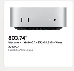 Staples Mac mini - M4 - 16 GB - 256 GB SSD - Silver offer