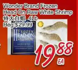 Foody Mart Wonder Brand Frozen Head On Raw White Shrimp offer