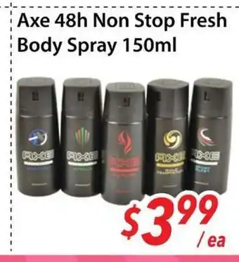Bestco Food Mart Axe 48h Non Stop Fresh Body Spray offer