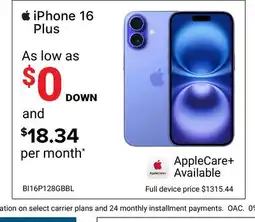 Visions Electronics iPhone 16 Plus offer