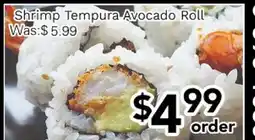 Ample Food Market Shrimp Tempura Avocado Roll offer