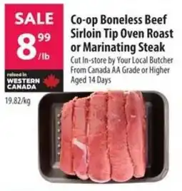 Co-op Co-op boneless beef sirloin tip oven roast or marinating steak offer