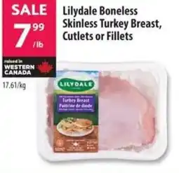 Co-op Lilydale Boneless skinless turkey breast, cutlets or fillets offer