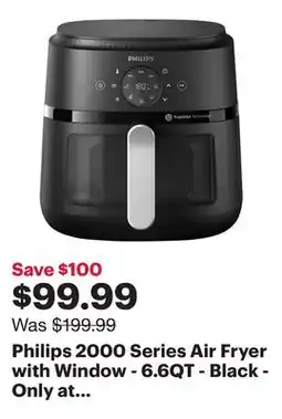 Best Buy Philips 2000 Series Air Fryer with Window - 6.6QT - Black - Only at Best Buy offer