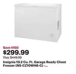 Best Buy Insignia 10.2 Cu. Ft. Garage Ready Chest Freezer (NS-CZ10WH6-C) - White - Only at Best Buy offer