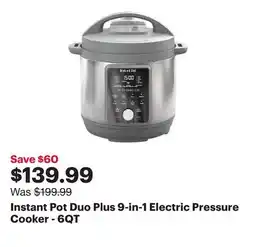 Best Buy Instant Pot Duo Plus 9-in-1 Electric Pressure Cooker - 6QT offer