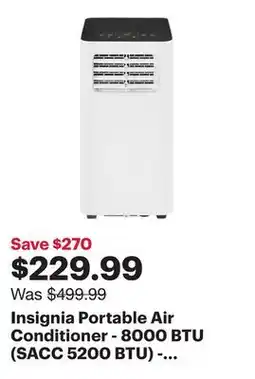 Best Buy Insignia Portable Air Conditioner - 8000 BTU (SACC 5200 BTU) - White/Black - Only at Best Buy offer