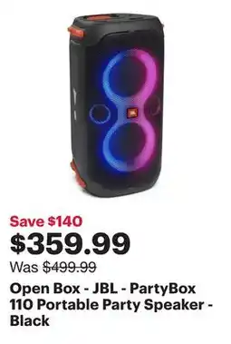 Best Buy Open Box - JBL - PartyBox 110 Portable Party Speaker - Black offer