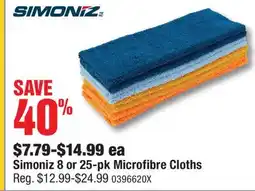 PartSource Simoniz 8 or 25-pk Microfibre Cloths offer