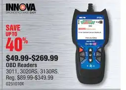 PartSource INNOVA OBD Readers offer