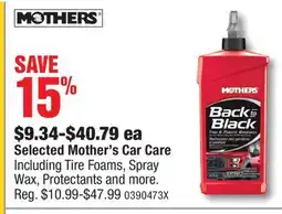 PartSource Mothers Selected Mother's Car Care offer