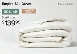 Linen Chest Empire Silk Duvet offer