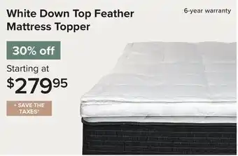 Linen Chest White Down Top Feather Mattress Topper offer