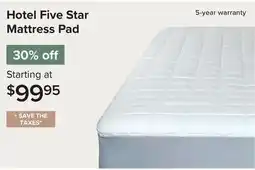 Linen Chest Hotel Five Star Mattress Pad offer