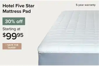 Linen Chest Hotel Five Star Mattress Pad offer
