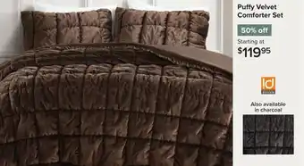 Linen Chest Puffy Velvet Comforter Set offer