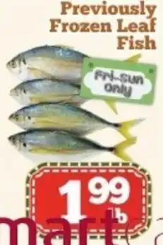 Nations Fresh Foods Previously frozen leaf fish offer