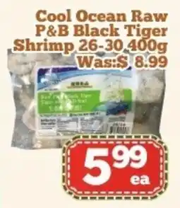 Nations Fresh Foods Cool ocean raw p&b black tiger shrimp offer