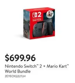 Walmart Nintendo Switch 2 + Mario Kart World Bundle offer
