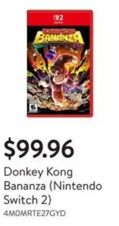 Walmart Donkey Kong Bananza Nintendo Switch 2 offer
