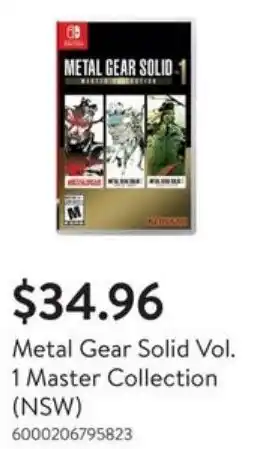 Walmart Metal Gear Solid Vol. 1 Master Collection NSW offer