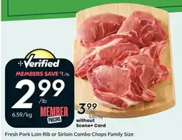 Sobeys Fresh Pork Loin Rib or Sirloin Combo Chops Family Size offer