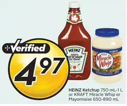 Sobeys HEINZ Ketchup or Kraft Miacle Whip offer